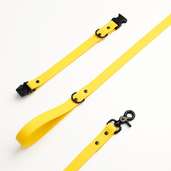 Biothane yellow leash with black carabiner 20 mm (170)