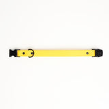 Straight yellow collar biothane with black fastex 20 mm